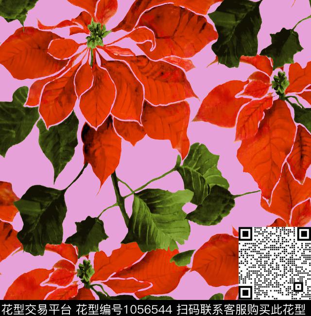 数码华亿平台花卉大牌风数码印花华亿平台下载（图片编号: 1056544） - 瓦栏（Walan）