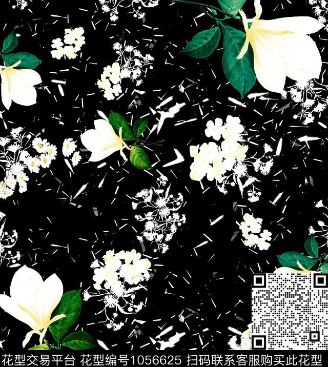 数码华亿平台花卉大牌风数码印花华亿平台下载（图片编号: 1056625） - 瓦栏（Walan）