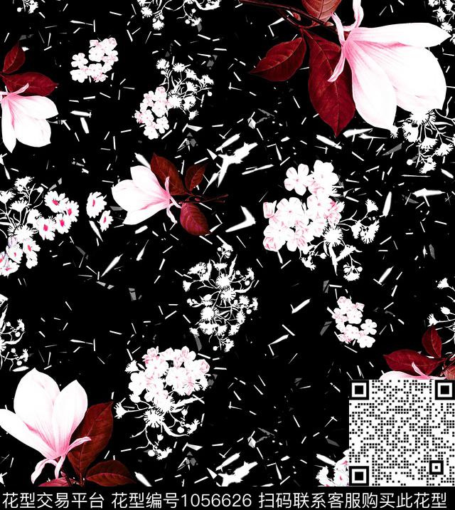 数码华亿平台花卉大牌风数码印花华亿平台下载（图片编号: 1056626） - 瓦栏（Walan）