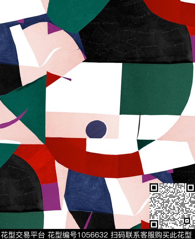 数码华亿平台几何大牌风数码印花华亿平台下载（图片编号: 1056632） - 瓦栏（Walan）