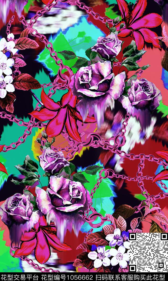 植物花卉复古数码印花华亿平台下载（图片编号: 1056662） - 瓦栏（Walan）