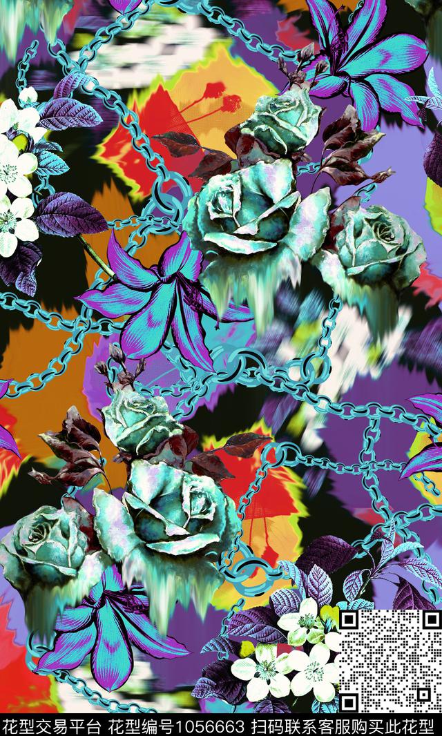 植物花卉复古数码印花华亿平台下载（图片编号: 1056663） - 瓦栏（Walan）