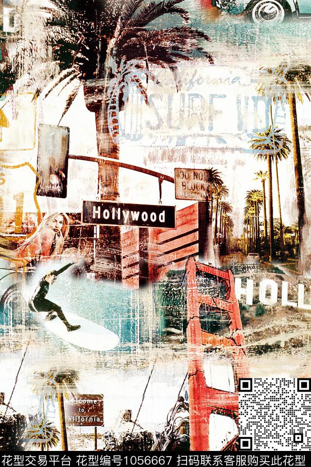 建筑复古美国数码印花华亿平台下载（图片编号: 1056667） - 瓦栏（Walan）