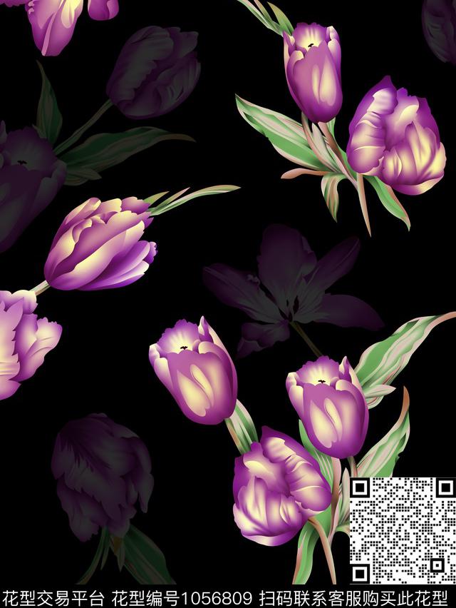 数码华亿平台花卉女装数码印花华亿平台下载（图片编号: 1056809） - 瓦栏（Walan）