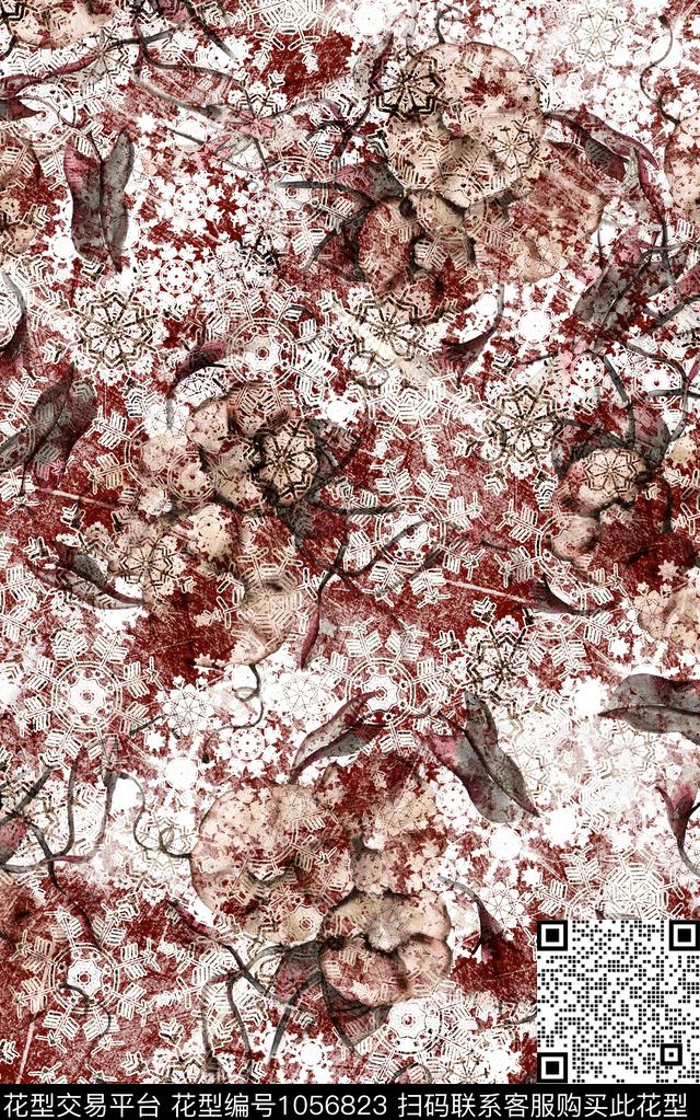 数码华亿平台民族风抽象数码印花华亿平台下载（图片编号: 1056823） - 瓦栏（Walan）