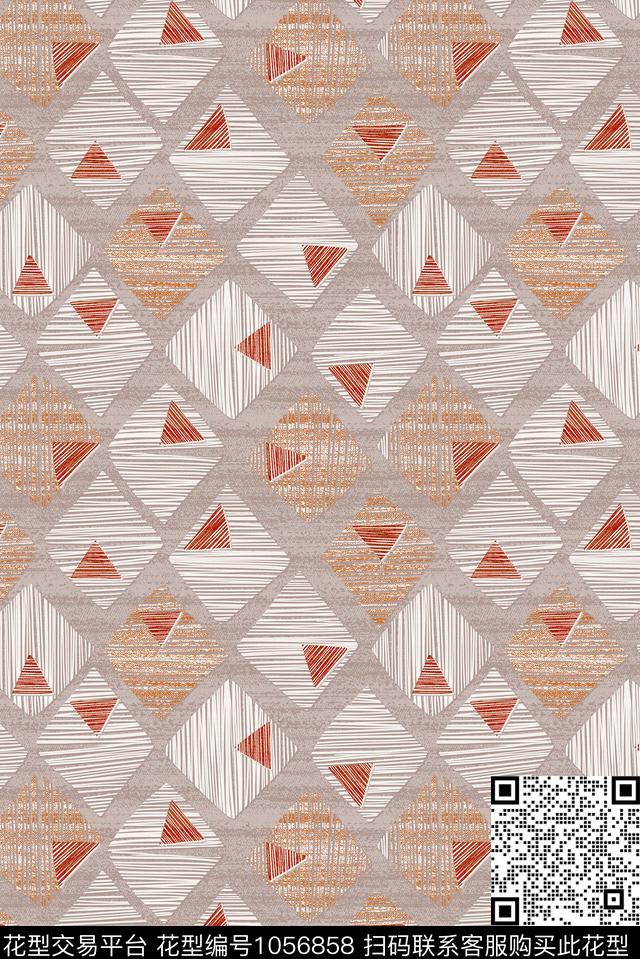 条纹民族风格子数码印花华亿平台下载（图片编号: 1056858） - 瓦栏（Walan）