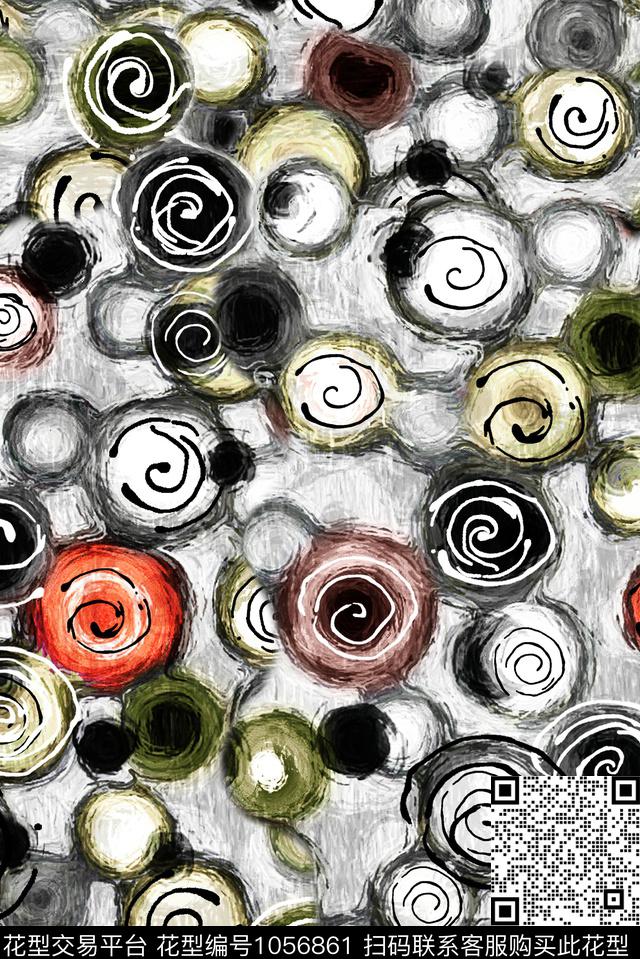 民族风抽象圆形数码印花华亿平台下载（图片编号: 1056861） - 瓦栏（Walan）