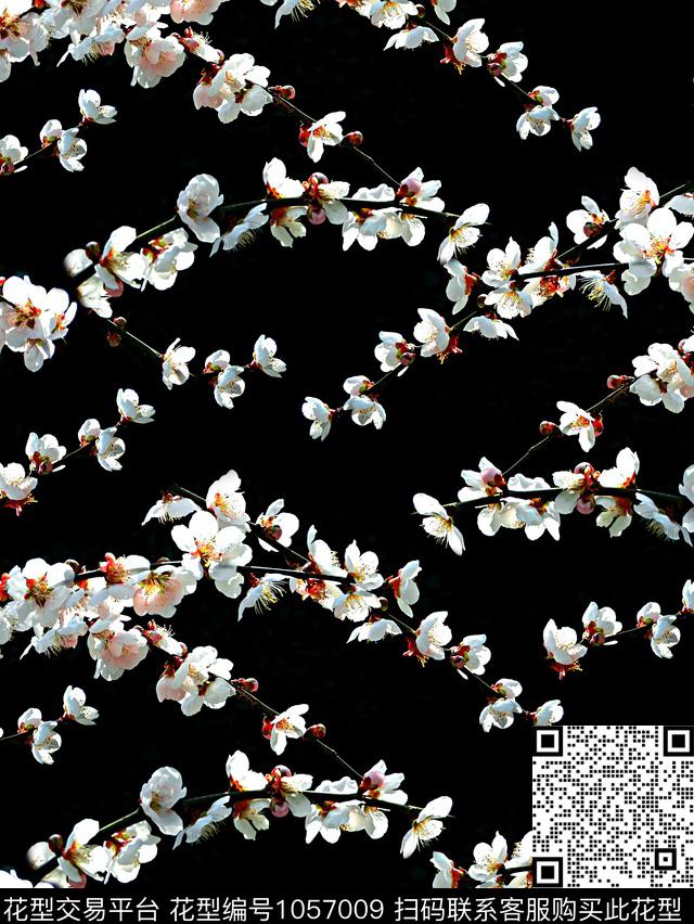 花卉桃花国画花卉数码印花华亿平台下载（图片编号: 1057009） - 瓦栏（Walan）