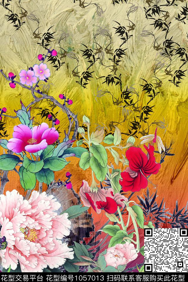 民族风定位花复古数码印花华亿平台下载（图片编号: 1057013） - 瓦栏（Walan）