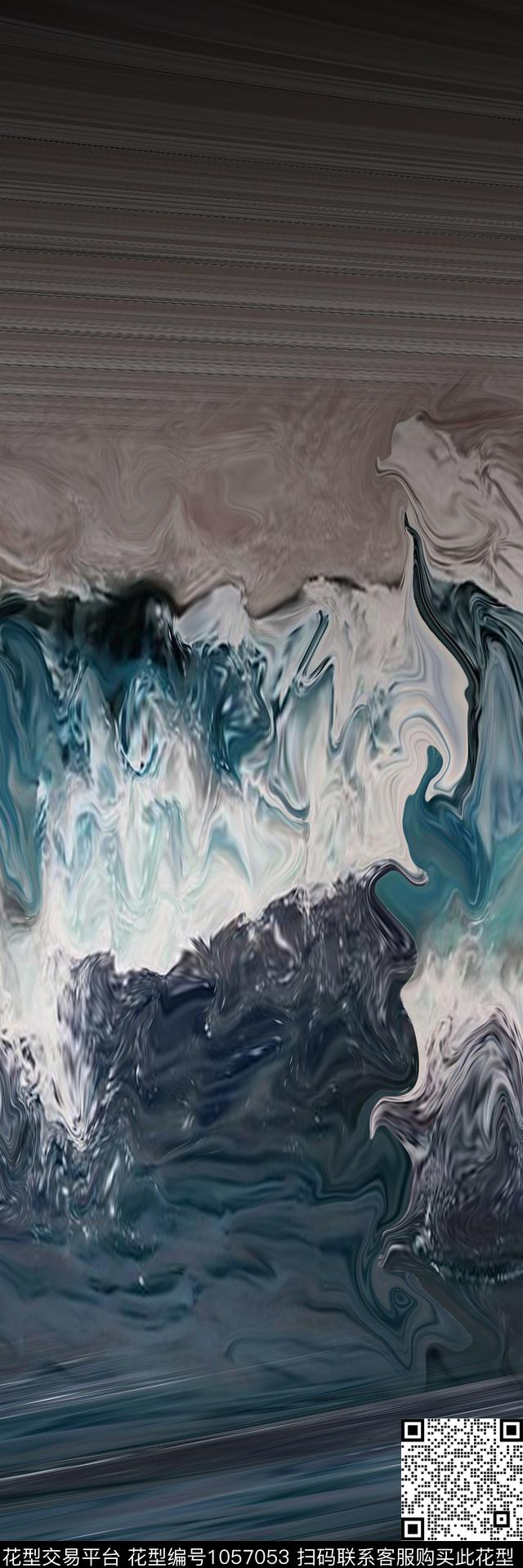 抽象效果定位花数码印花华亿平台下载（图片编号: 1057053） - 瓦栏（Walan）