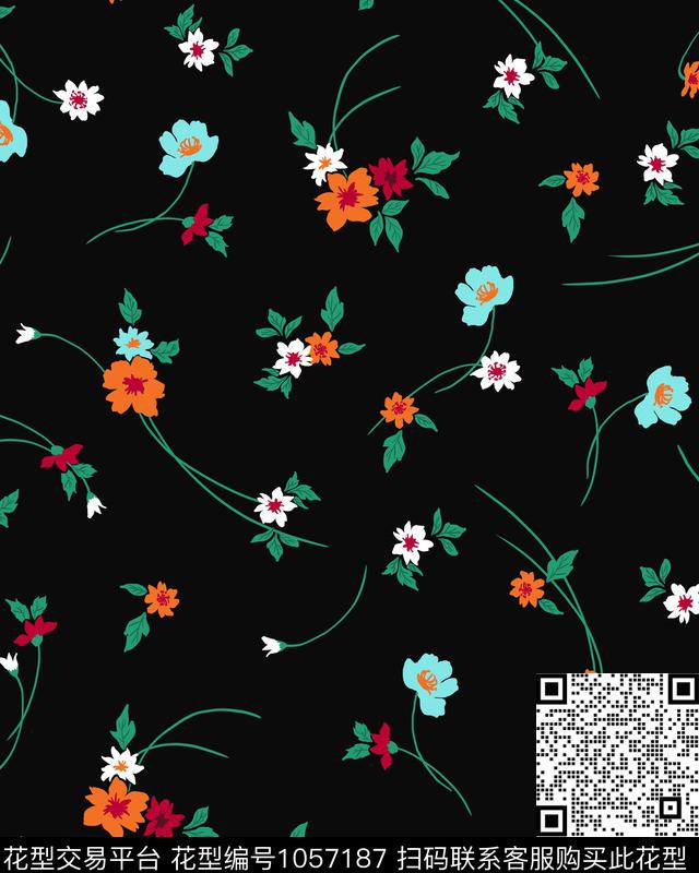 小碎花女装复古传统印花华亿平台下载（图片编号: 1057187） - 瓦栏（Walan）