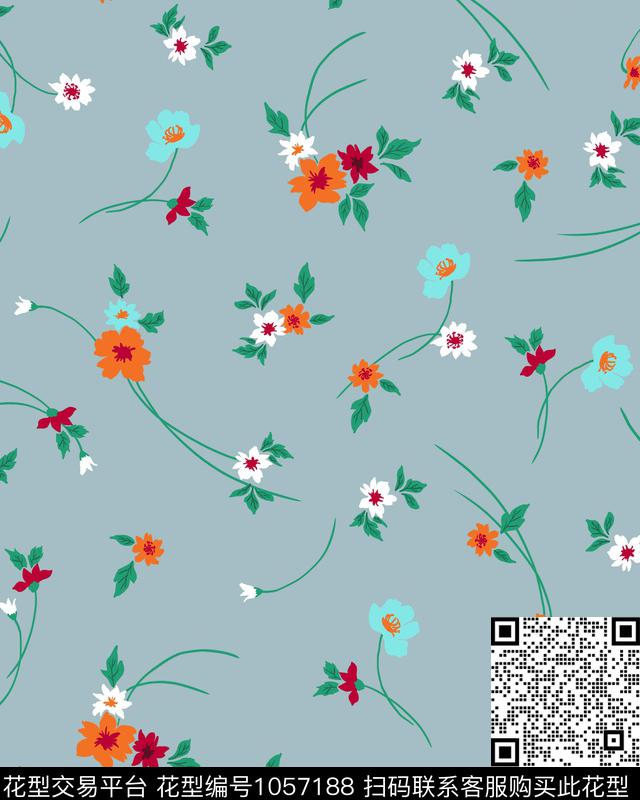 小碎花女装复古传统印花华亿平台下载（图片编号: 1057188） - 瓦栏（Walan）