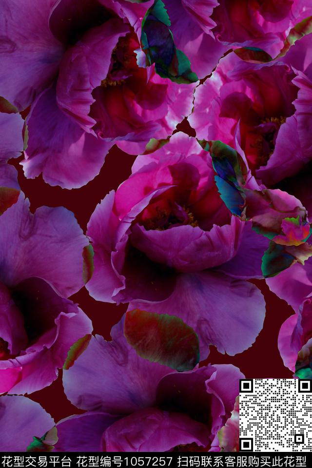 数码华亿平台春夏华亿平台花卉数码印花华亿平台下载（图片编号: 1057257） - 瓦栏（Walan）