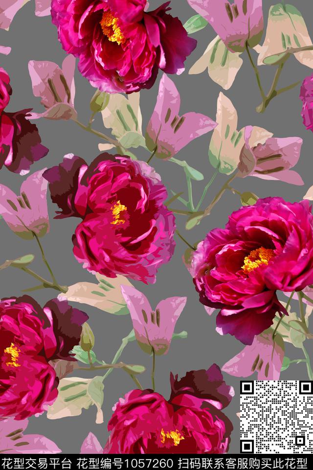 数码华亿平台春夏华亿平台花卉数码印花华亿平台下载（图片编号: 1057260） - 瓦栏（Walan）