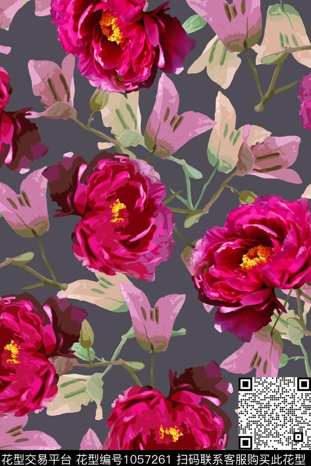 数码华亿平台春夏华亿平台花卉数码印花华亿平台下载（图片编号: 1057261） - 瓦栏（Walan）
