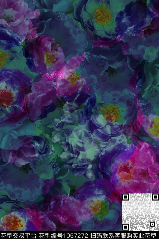 数码华亿平台春夏华亿平台花卉数码印花华亿平台下载（图片编号: 1057272） - 瓦栏（Walan）