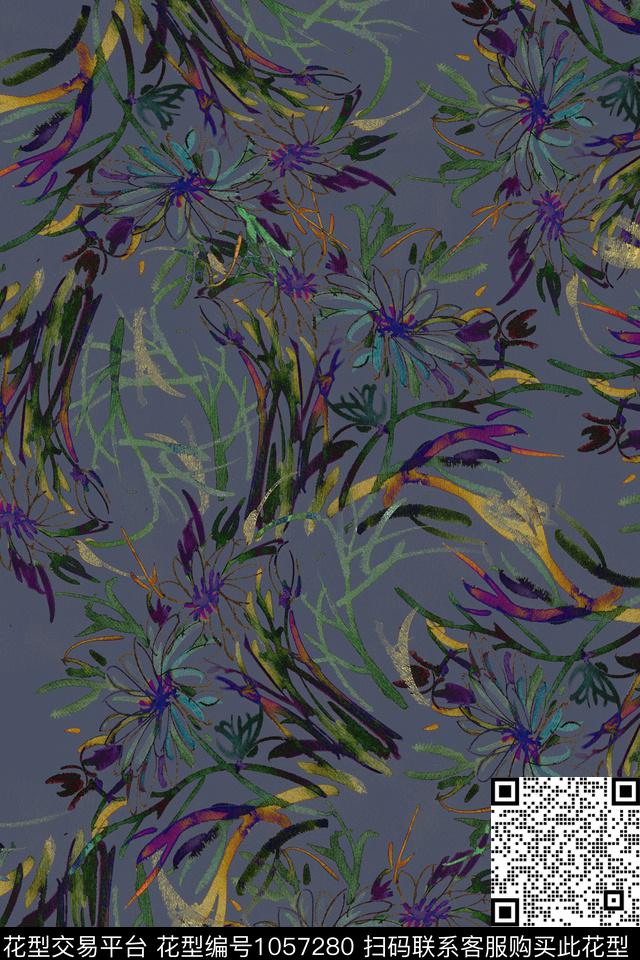 数码华亿平台春夏华亿平台花卉数码印花华亿平台下载（图片编号: 1057280） - 瓦栏（Walan）