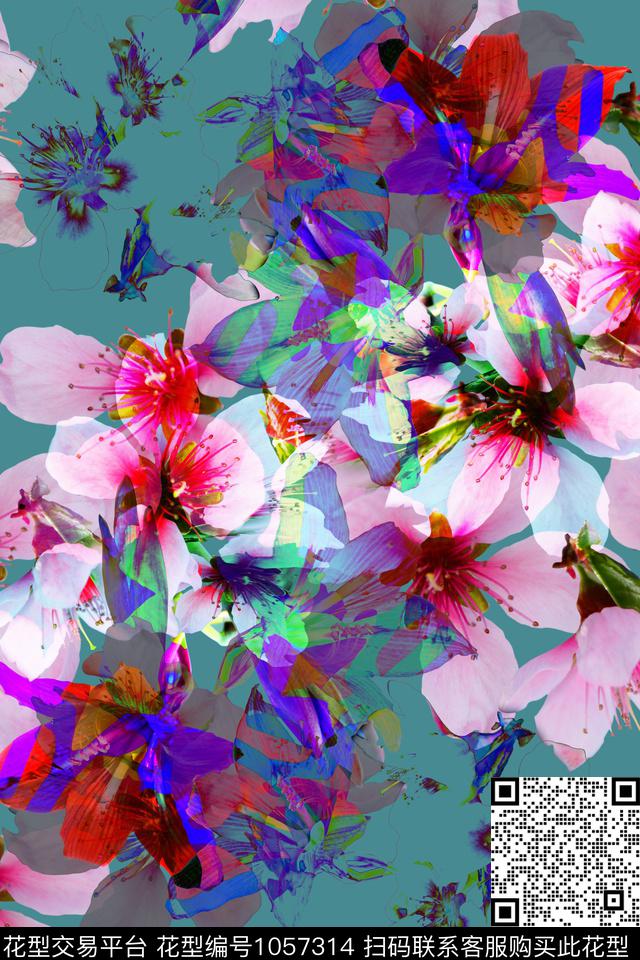 数码华亿平台春夏华亿平台花卉数码印花华亿平台下载（图片编号: 1057314） - 瓦栏（Walan）