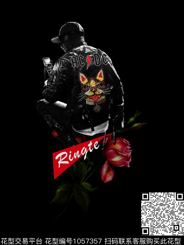 人物几何潮牌数码印花华亿平台下载（图片编号: 1057357） - 瓦栏（Walan）