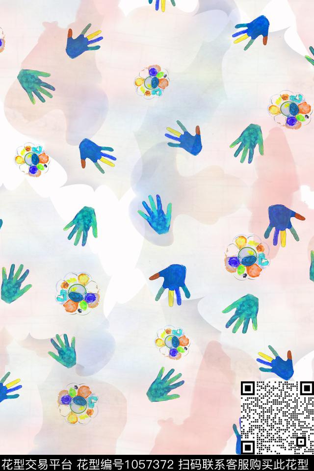 数码华亿平台趣味手绘花卉数码印花华亿平台下载（图片编号: 1057372） - 瓦栏（Walan）