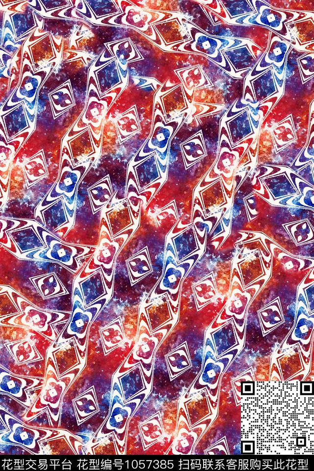 条纹民族风格子数码印花华亿平台下载（图片编号: 1057385） - 瓦栏（Walan）