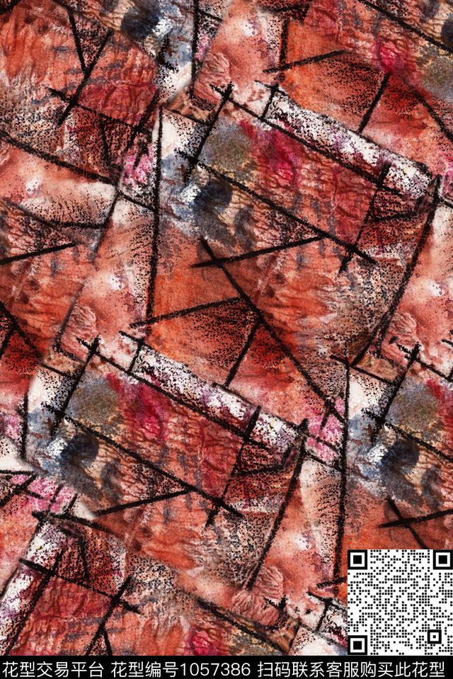 条纹民族风格子数码印花华亿平台下载（图片编号: 1057386） - 瓦栏（Walan）