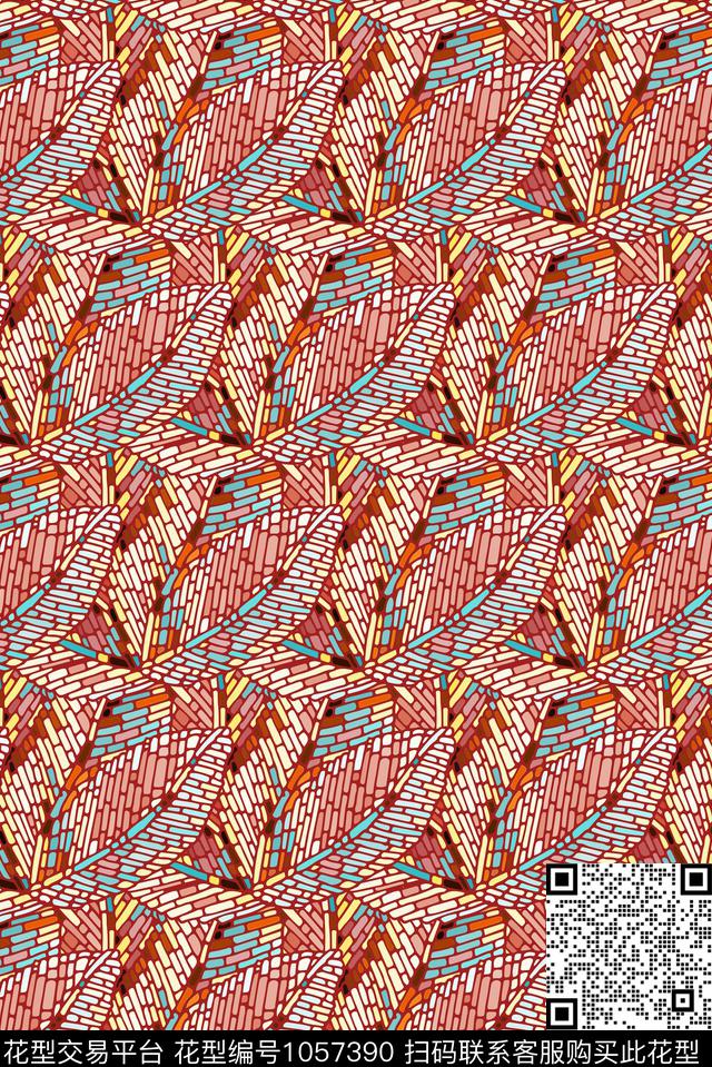 民族风抽象数码印花华亿平台下载（图片编号: 1057390） - 瓦栏（Walan）