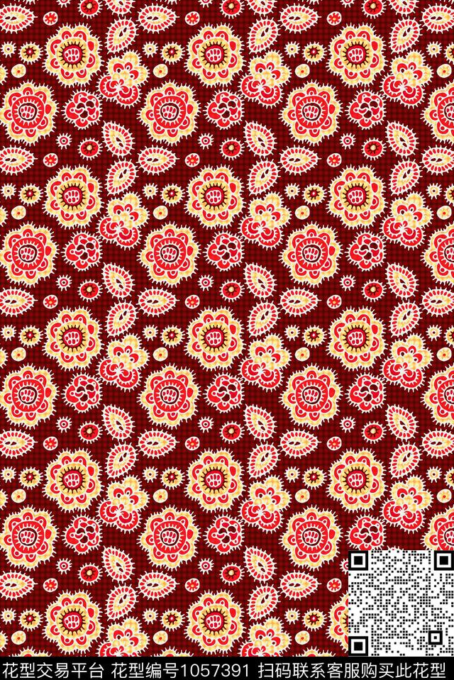 数码华亿平台民族风抽象数码印花华亿平台下载（图片编号: 1057391） - 瓦栏（Walan）