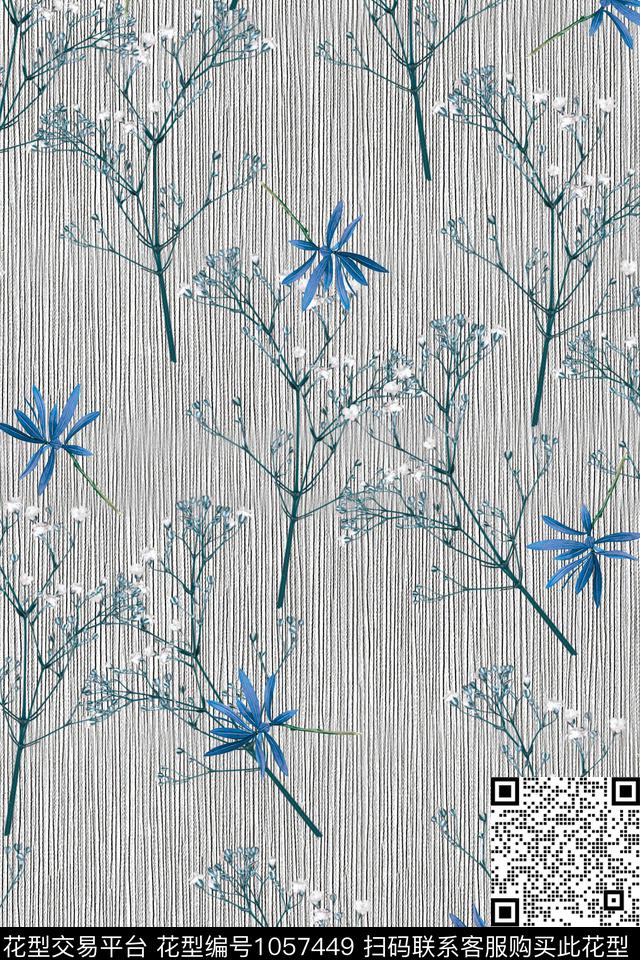 花卉女装满版散花数码印花华亿平台下载（图片编号: 1057449） - 瓦栏（Walan）