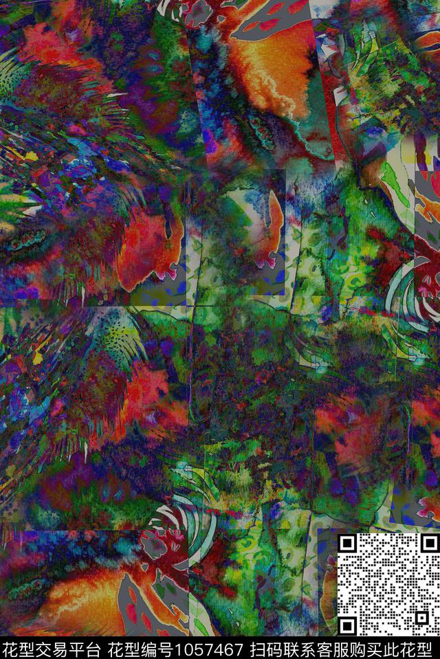 植物花卉手绘花卉数码印花华亿平台下载（图片编号: 1057467） - 瓦栏（Walan）