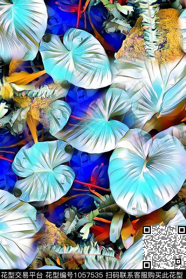 植物花卉手绘花卉数码印花华亿平台下载（图片编号: 1057535） - 瓦栏（Walan）