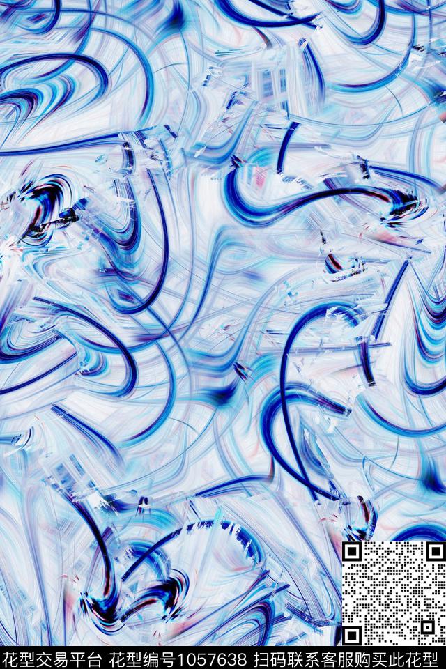 线条肌理笔触数码印花华亿平台下载（图片编号: 1057638） - 瓦栏（Walan）