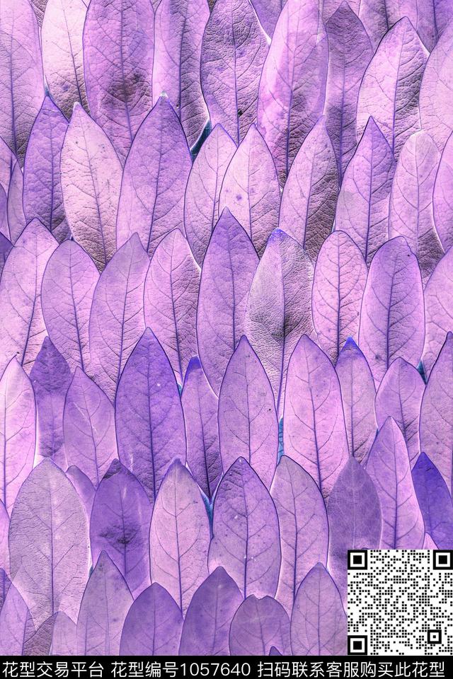 肌理绿植树叶清爽底花卉数码印花华亿平台下载（图片编号: 1057640） - 瓦栏（Walan）