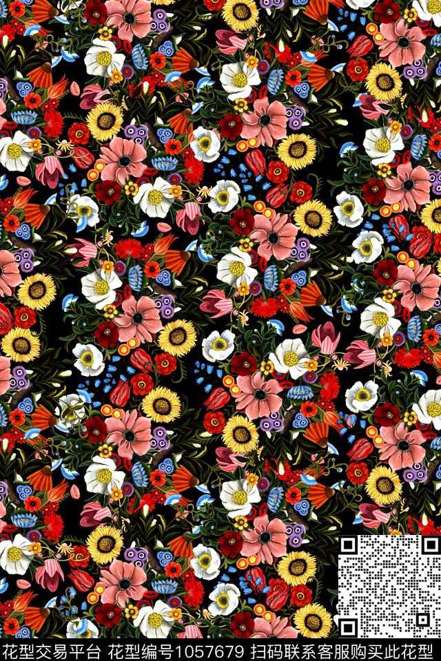 小碎花年轻女性数码印花华亿平台下载（图片编号: 1057679） - 瓦栏（Walan）