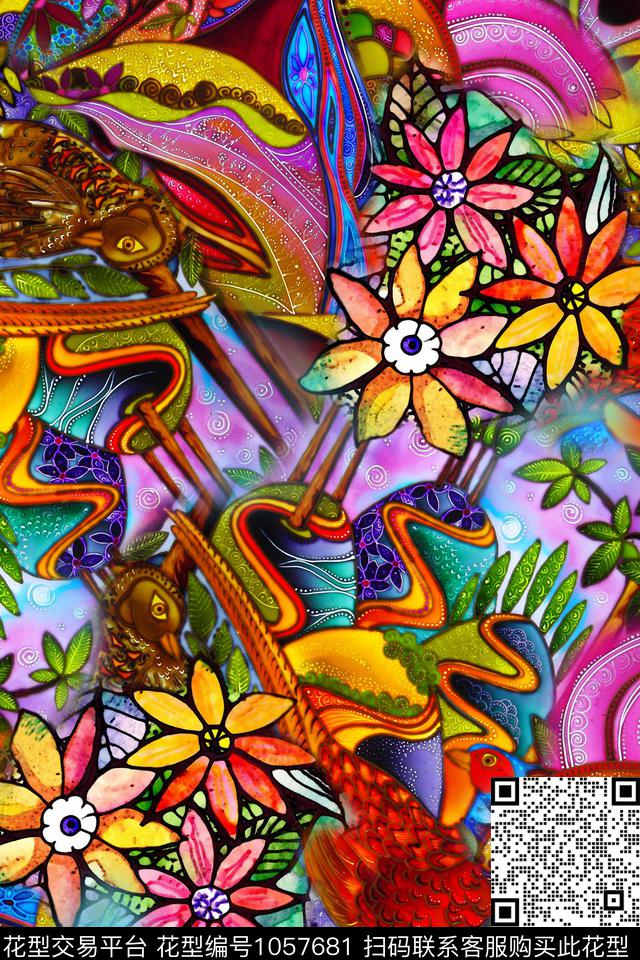 几何风景景观砖块数码印花华亿平台下载（图片编号: 1057681） - 瓦栏（Walan）