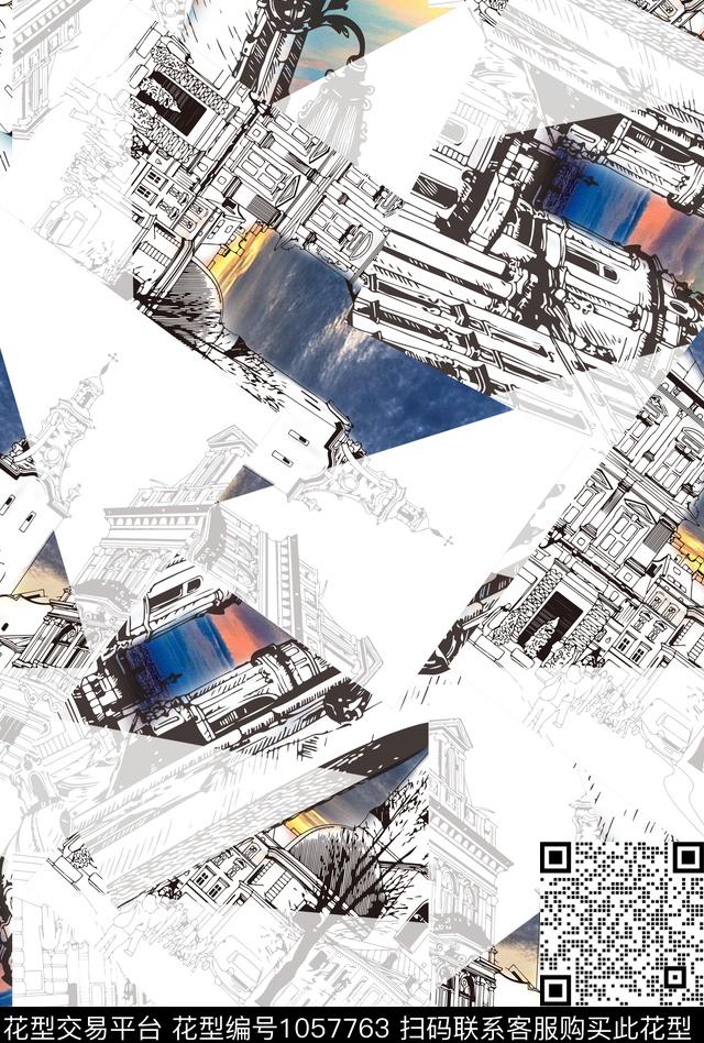 数码华亿平台线条建筑数码印花华亿平台下载（图片编号: 1057763） - 瓦栏（Walan）