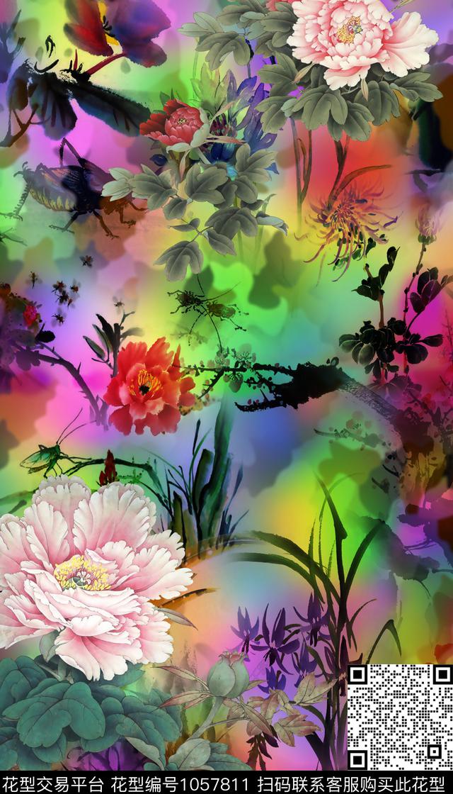 数码华亿平台花卉女装数码印花华亿平台下载（图片编号: 1057811） - 瓦栏（Walan）