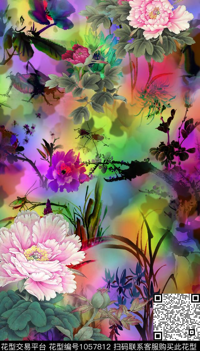 数码华亿平台花卉女装数码印花华亿平台下载（图片编号: 1057812） - 瓦栏（Walan）