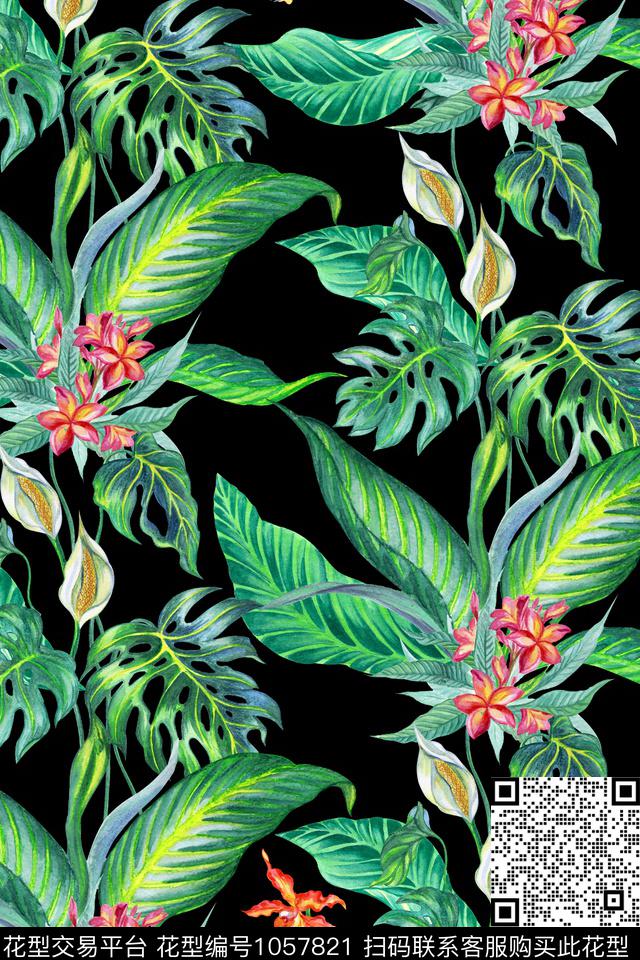 数码华亿平台花卉手绘花卉数码印花华亿平台下载（图片编号: 1057821） - 瓦栏（Walan）