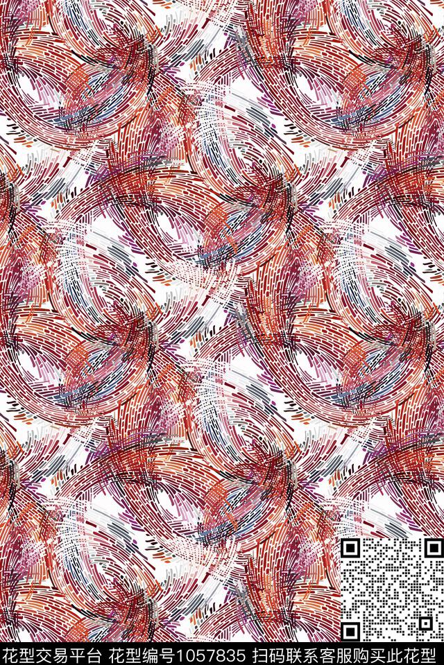 条纹民族风抽象数码印花华亿平台下载（图片编号: 1057835） - 瓦栏（Walan）