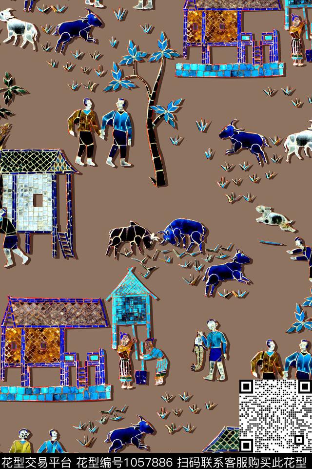 休闲人物瓷砖数码印花华亿平台下载（图片编号: 1057886） - 瓦栏（Walan）