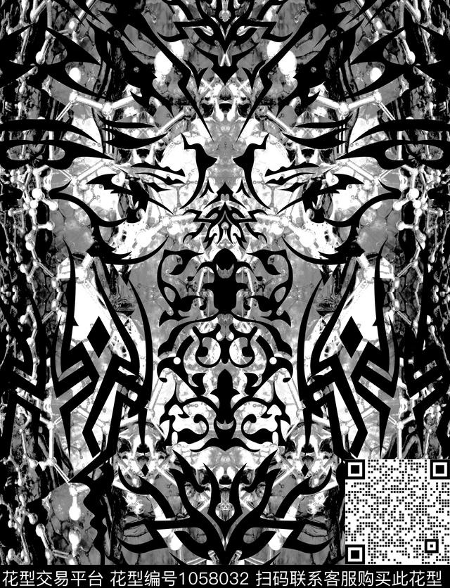 数码华亿平台抽象男装涂鸦数码印花华亿平台下载（图片编号: 1058032） - 瓦栏（Walan）