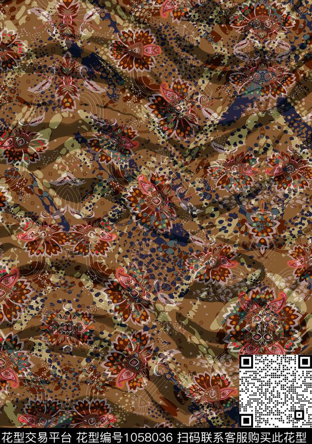 数码华亿平台花卉女装数码印花华亿平台下载（图片编号: 1058036） - 瓦栏（Walan）