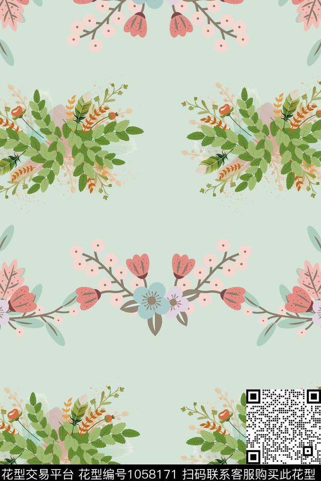 清爽底花卉淑女日本数码印花华亿平台下载（图片编号: 1058171） - 瓦栏（Walan）