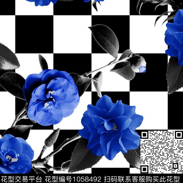 花卉几何大牌风数码印花华亿平台下载（图片编号: 1058492） - 瓦栏（Walan）