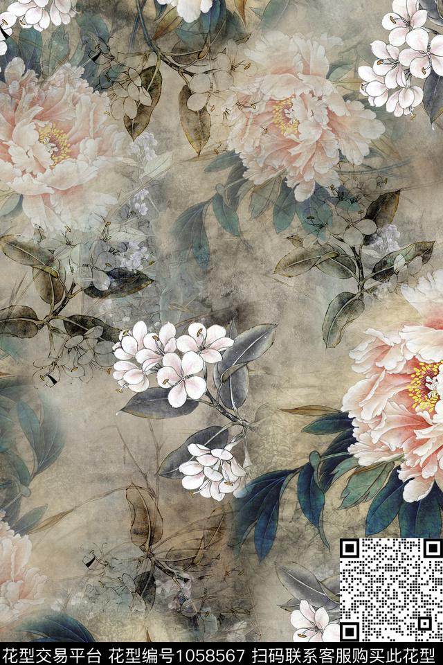 中国风数码华亿平台女装数码印花华亿平台下载（图片编号: 1058567） - 瓦栏（Walan）