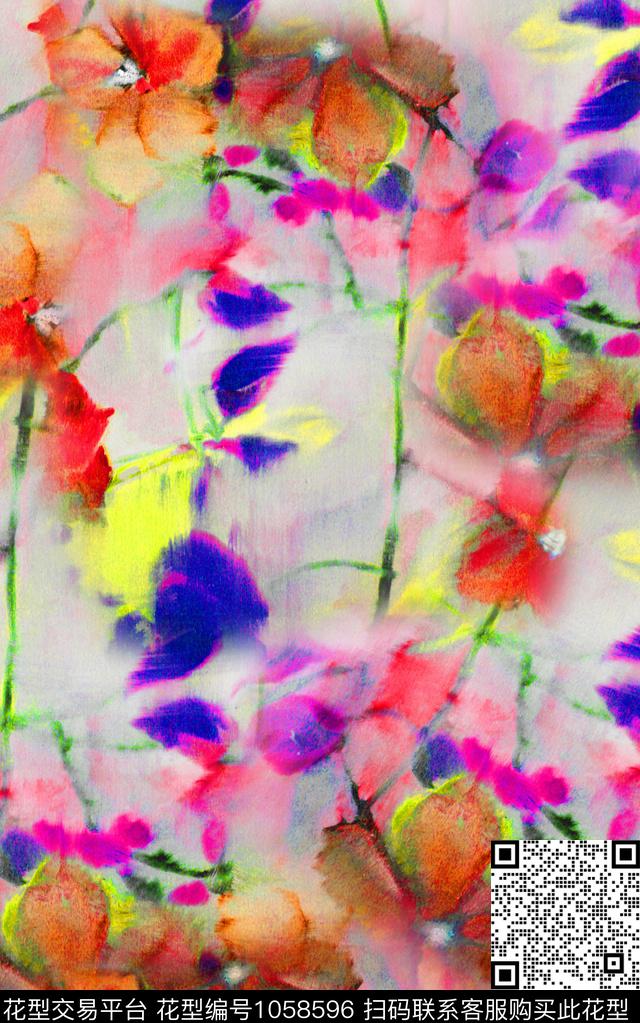 数码华亿平台涂鸦抽象数码印花华亿平台下载（图片编号: 1058596） - 瓦栏（Walan）