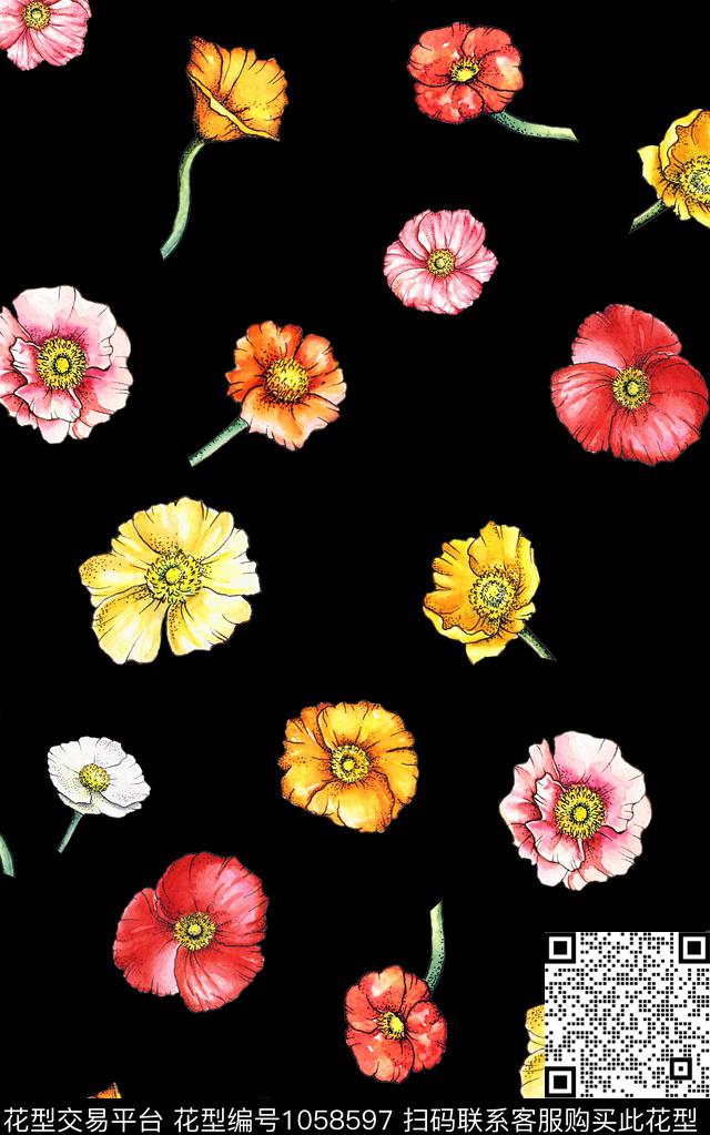 数码华亿平台小碎花花卉数码印花华亿平台下载（图片编号: 1058597） - 瓦栏（Walan）