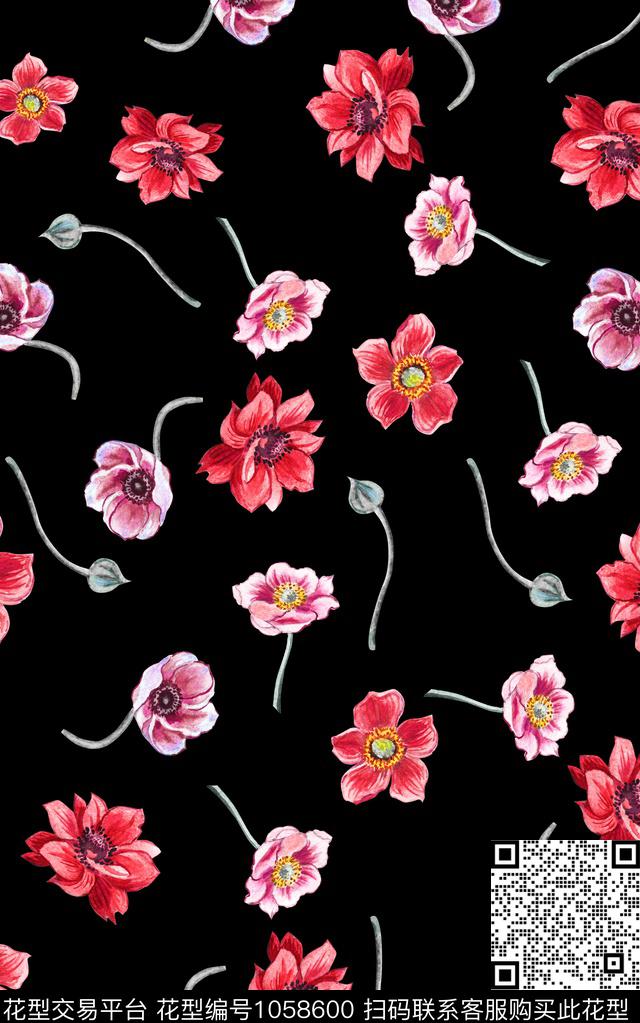 数码华亿平台小碎花花卉数码印花华亿平台下载（图片编号: 1058600） - 瓦栏（Walan）