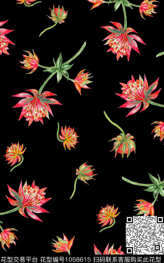 数码华亿平台小碎花花卉数码印花华亿平台下载（图片编号: 1058615） - 瓦栏（Walan）
